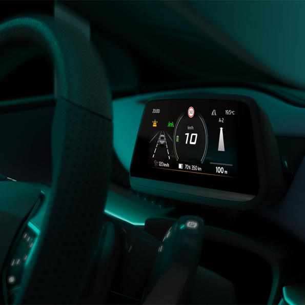 Interior de Cupra Born con pantallas HMI