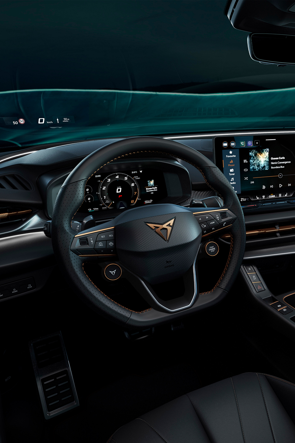 Interior de Cupra Terramar con pantallas HMI