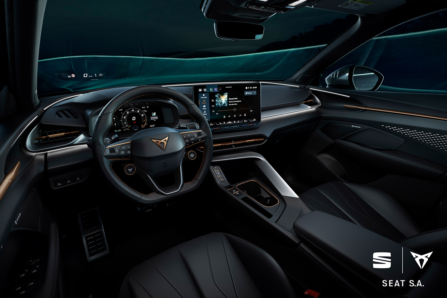 Interior de Cupra Terramar con pantallas HMI